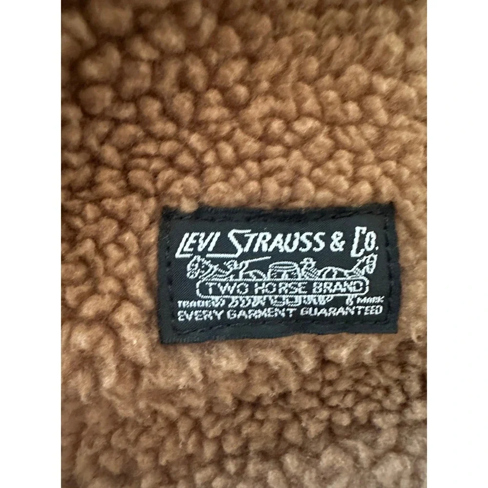 Levi Strauss & Co. Sherpa Fleece Jacket Brown Full Zip Size Medium
